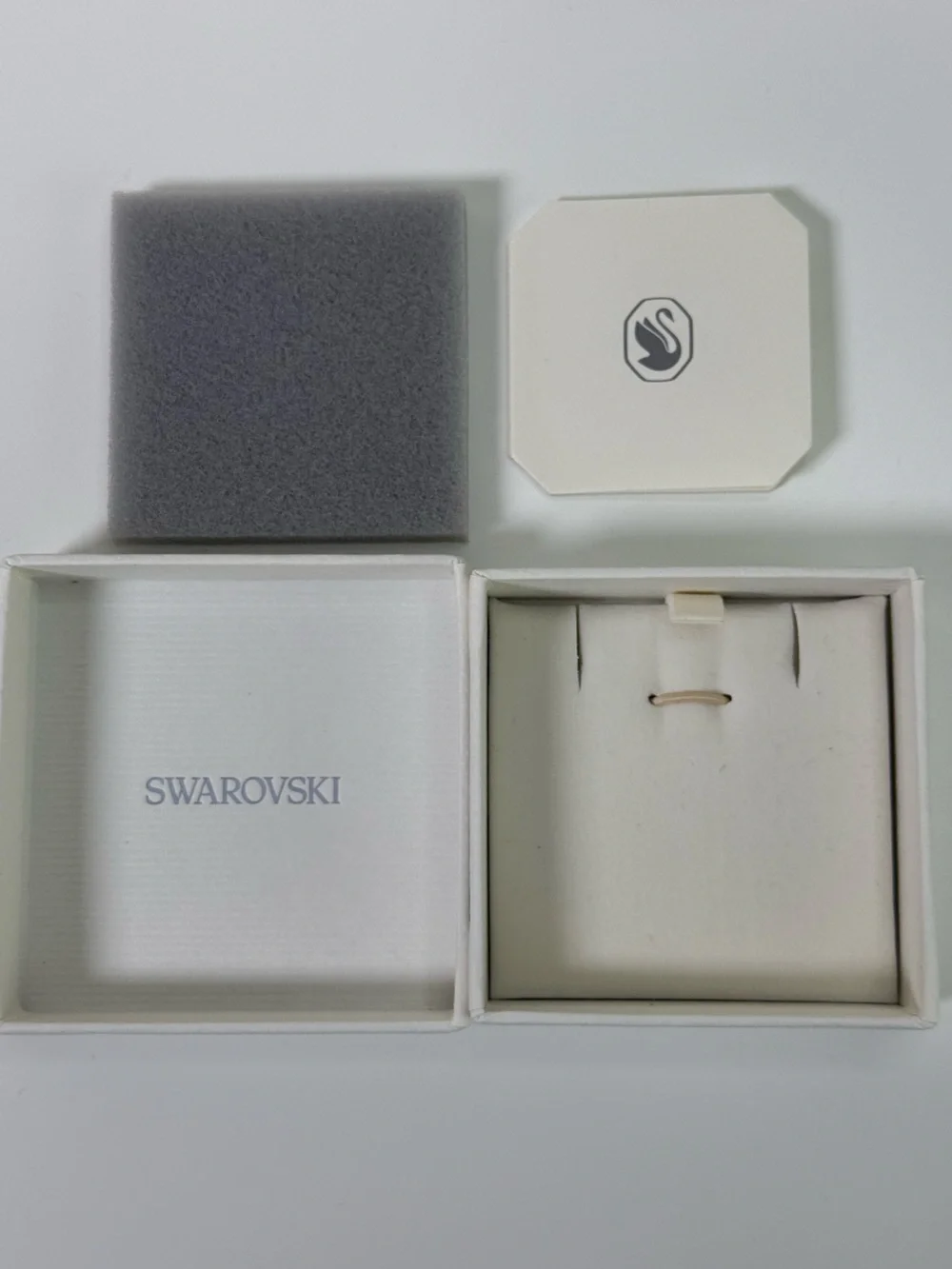 Swarovski Empty Jewelry Gift Box Set Bag Ribbon Packaging Bundle White